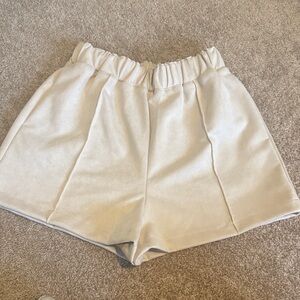 THML Women's High Waist Cream Shorts